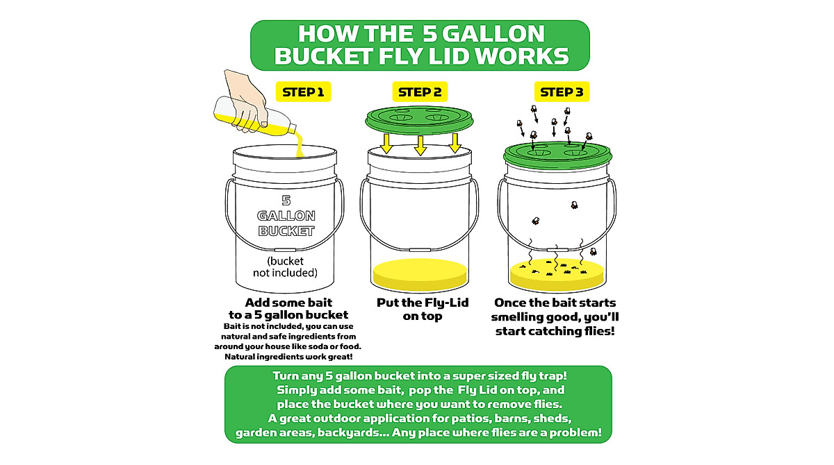 Billy-Bob 5 Gallon Bucket Fly Lid - Effective Fly Trap