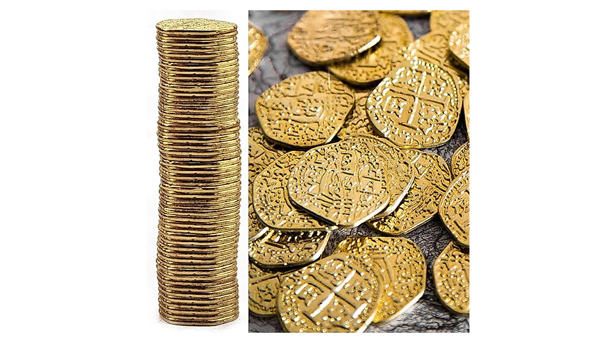 Beverly Oaks Metal Pirate Coins - Authentic Gold Spanish Doubloon Replicas