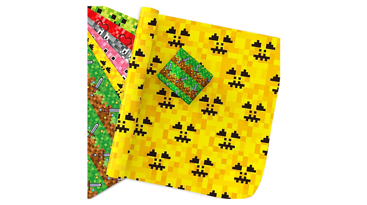 Pixel Style Gift Wrapping Paper - Perfect for Video Game Parties