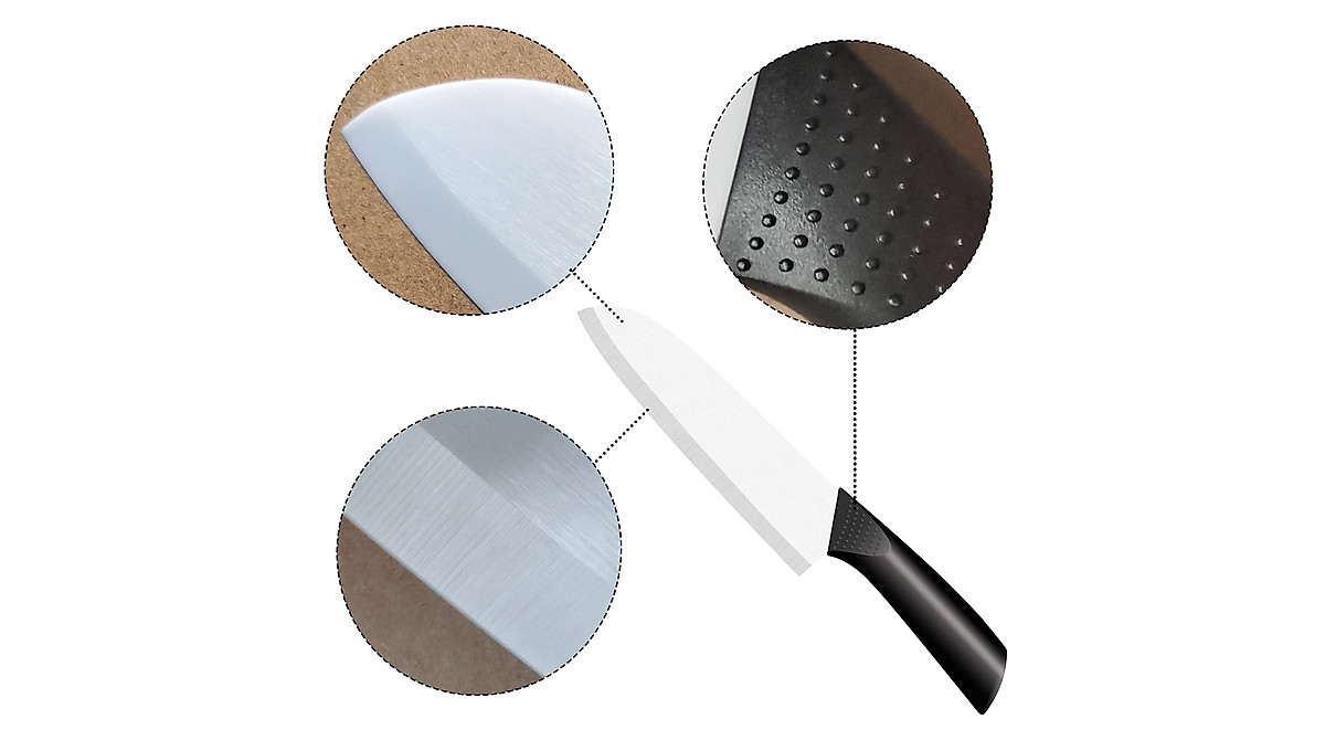 Rynal Ceramic Santoku Knife 7 Inch Sharp Kitchen Knife with Sheath