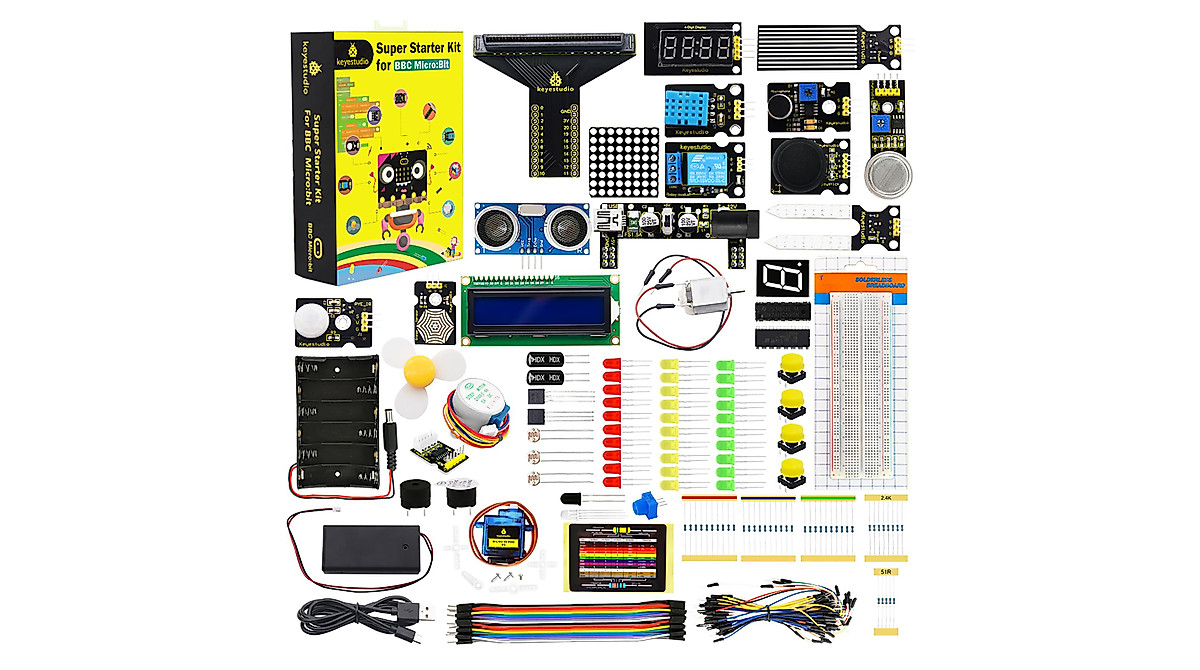 KEYESTUDIO Microbit STEM Kit for Beginners with 40 Lessons & Components
