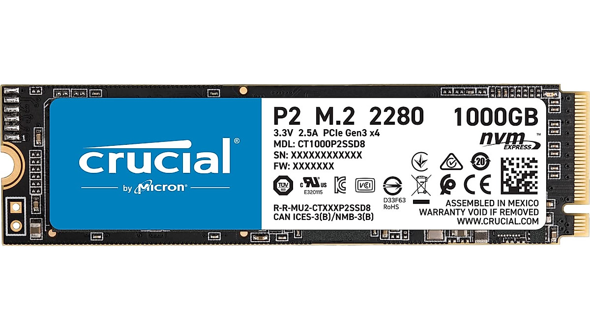 Crucial P2 1TB NVMe SSD - Blazing Fast PCIe M.2 Storage