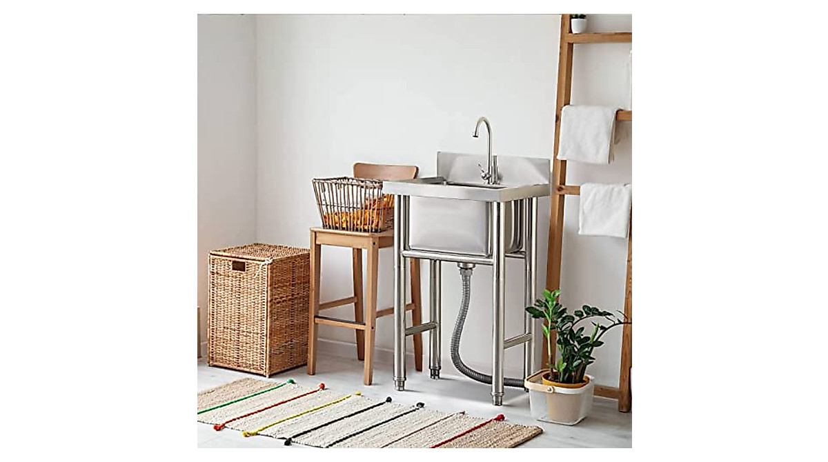 ALEEJA Commercial Stainless Steel Kitchen Sink - Single Bowl, Easy Clean