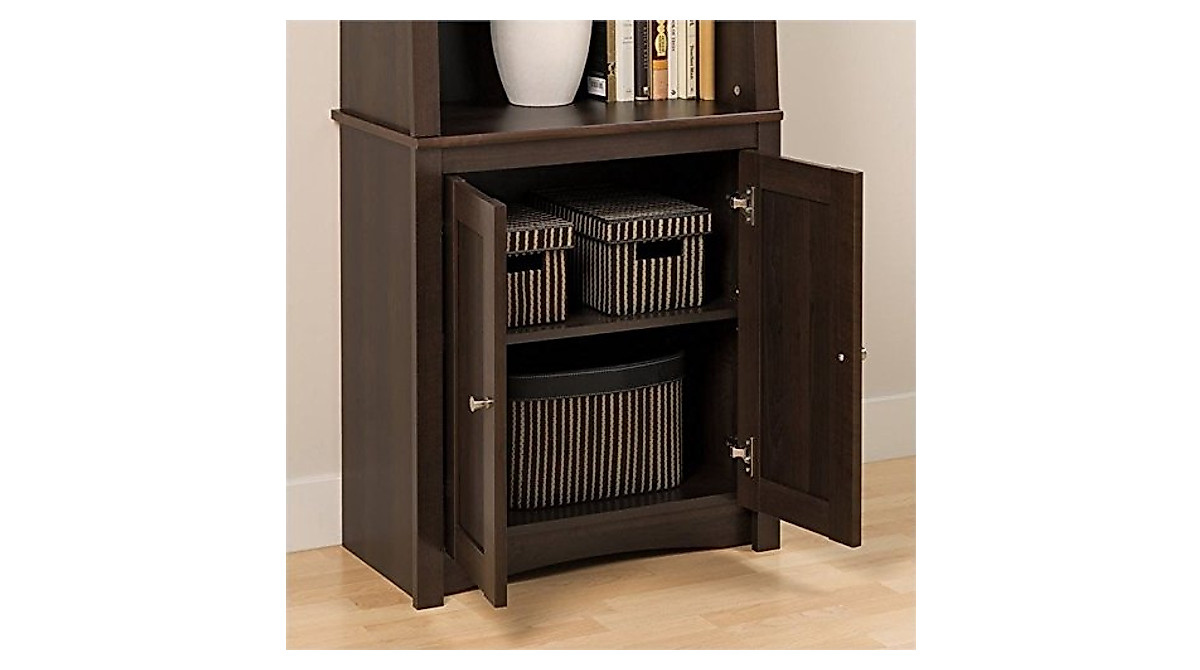 Stylish PREPAC Espresso Slant-Back Bookcase