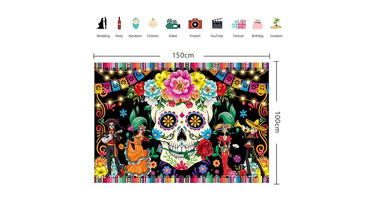 Vibrant Day of The Dead Banner for Celebration