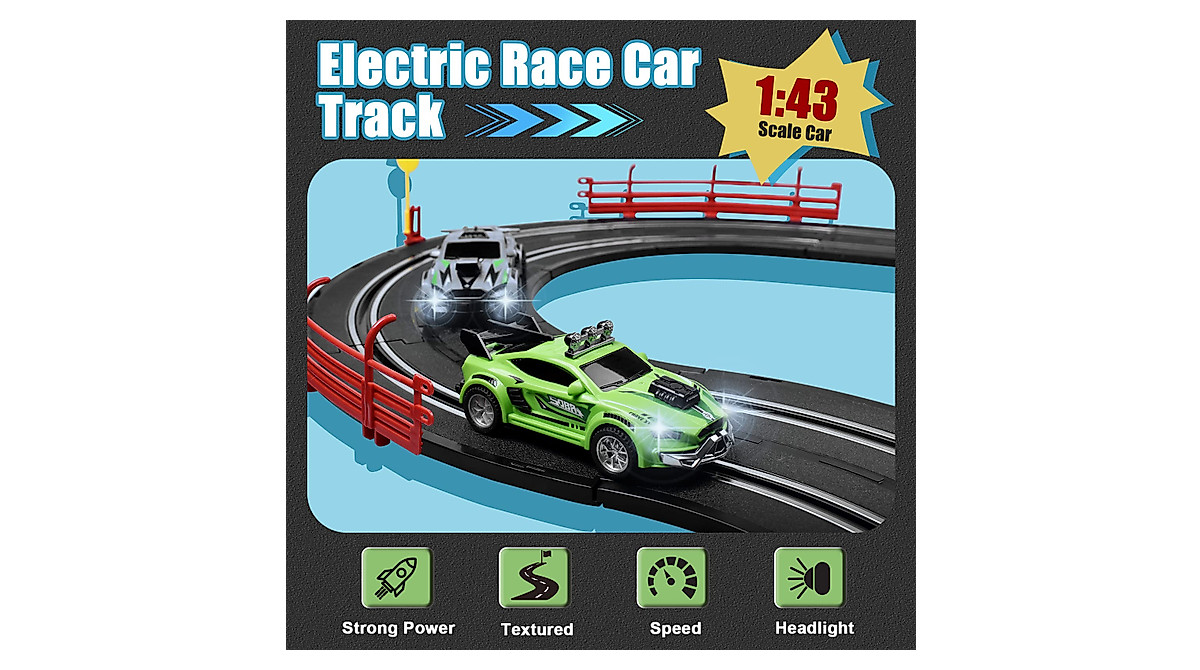 Exciting Slot Car Race Track Set with Cars & Controllers