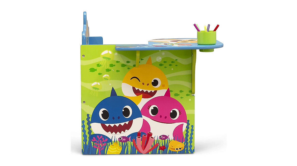 Baby Shark Kids Desk with Storage Bin - Fun & Functional for Ages 3+