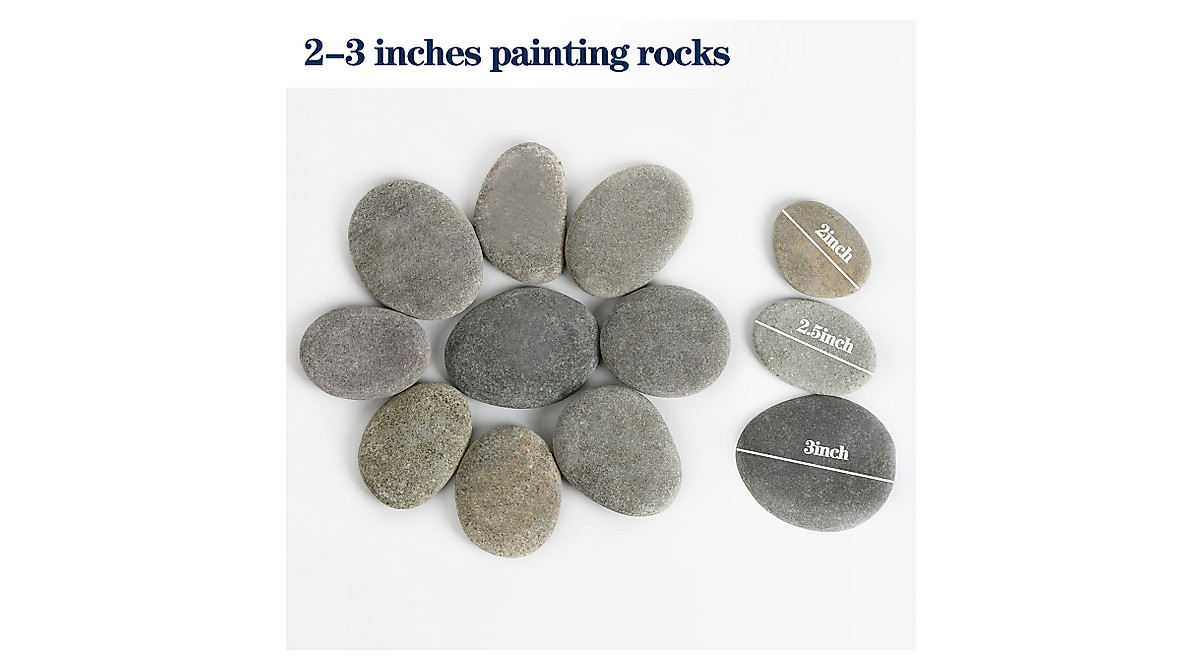 Simetufy 15 Pcs Flat Painting Rocks for DIY Crafts