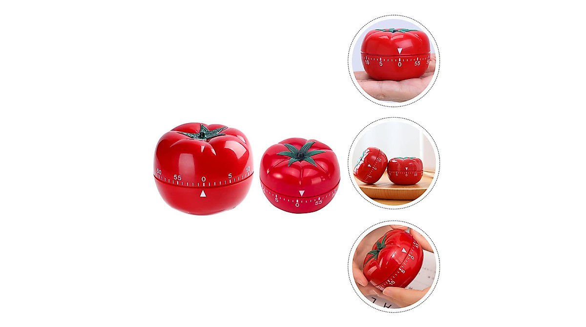 Cute Tomato Kitchen Timer Set - 60 Minute Reminders