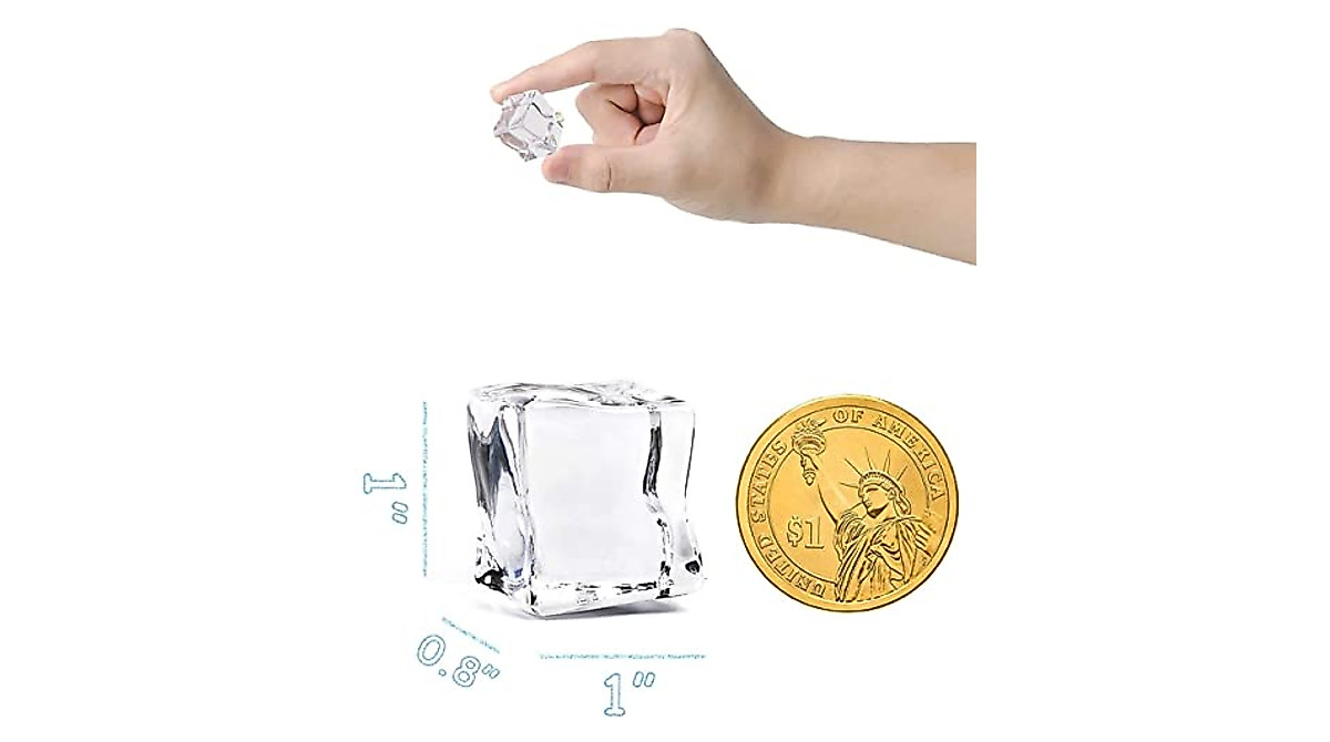 DomeStar Clear Fake Ice Cubes - 100 PCS for Decor