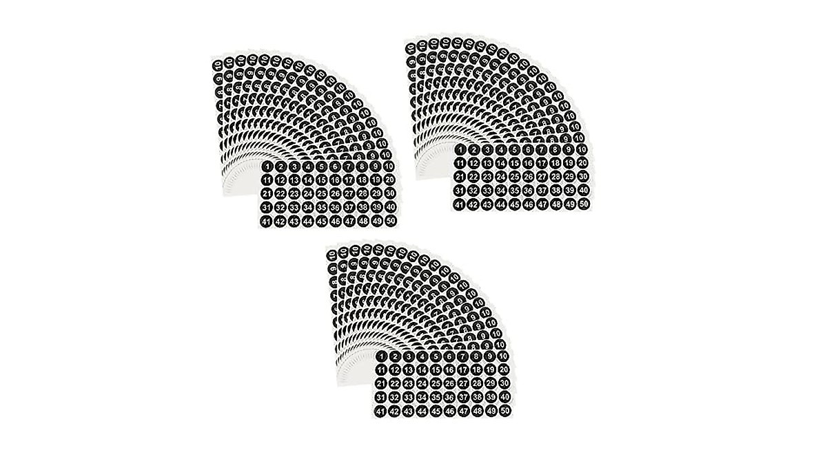 Tofficu Self-Adhesive Number Labels for Office & Classroom Organization