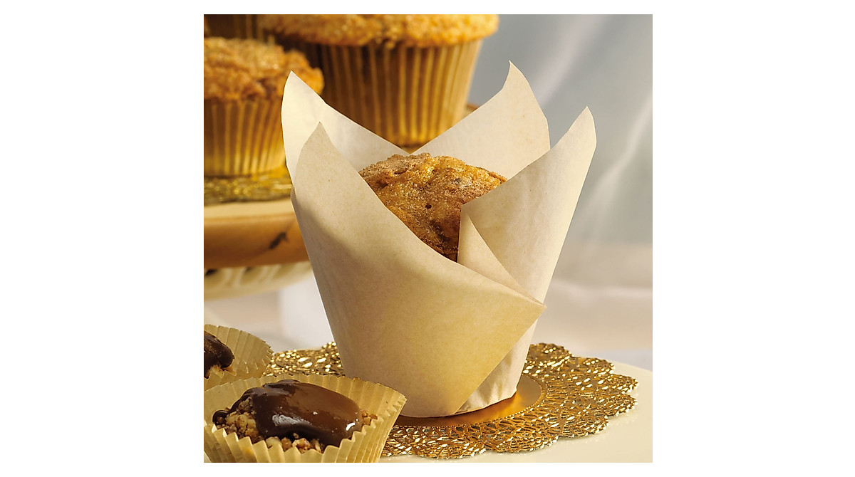 Hoffmaster Tulip Baking Cups - Elegant 4-Inch Natural Design