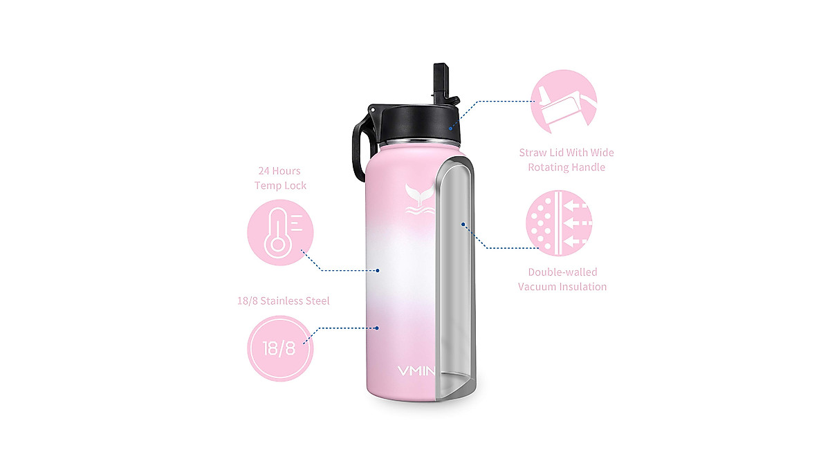 Vmini Water Bottle - Vacuum Insulated & Durable 32 oz