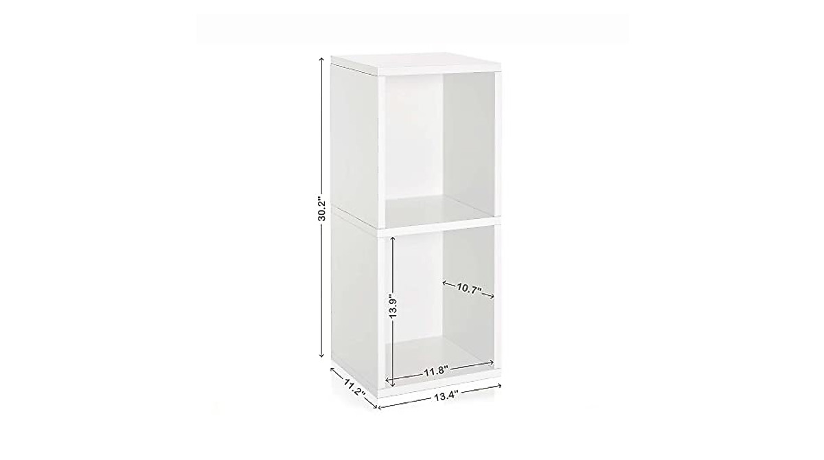 Way Basics 2-Shelf Bookcase | Tool-Free Under Desk Organizer