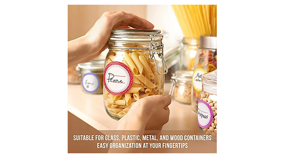 MESS Dissolvable Canning Labels for Jars – 200 Removable Mason Jar Labels