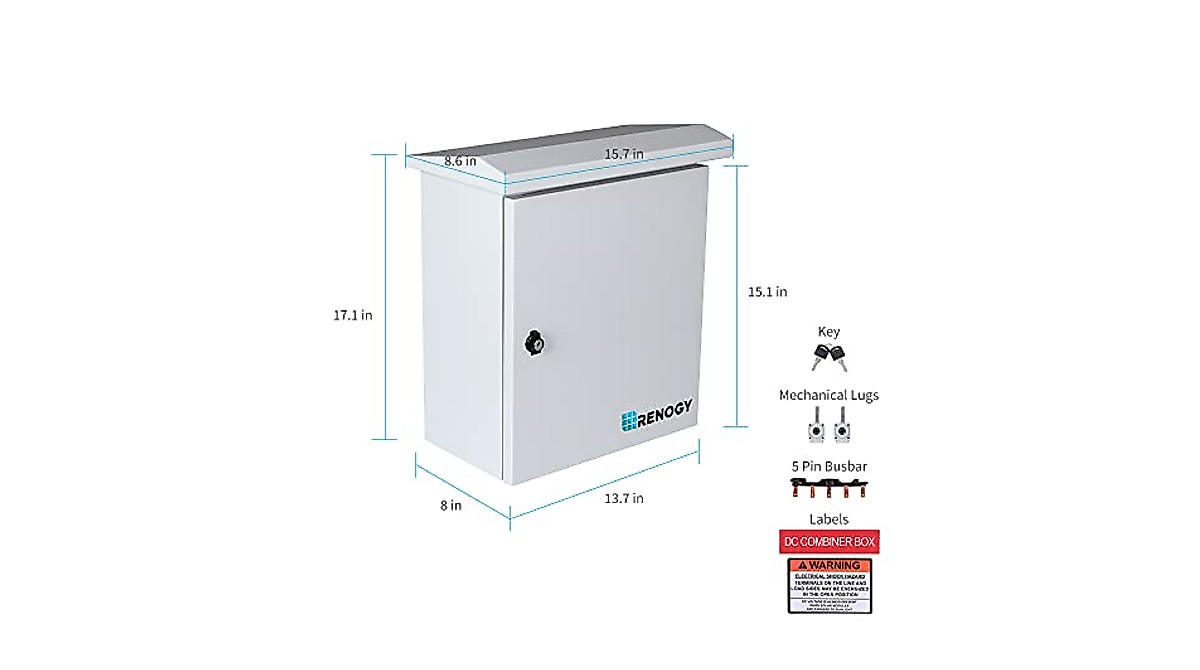 Renogy 5 String PV Combiner Box for On/Off-Grid Solar Panels System, w ...