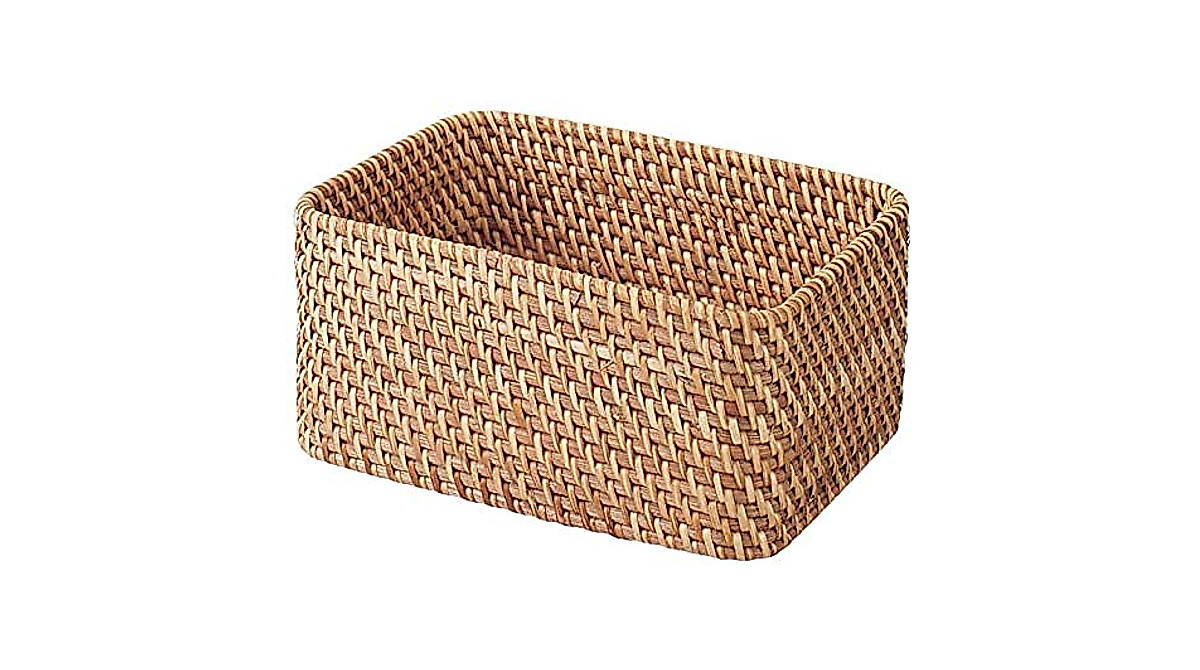 Muji Stackable Rattan Basket with Lid - Stylish Storage Solution