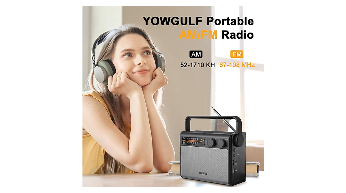 YOWGULF Portable AM FM Radio, Bluetooth Radio with Best Reception ...