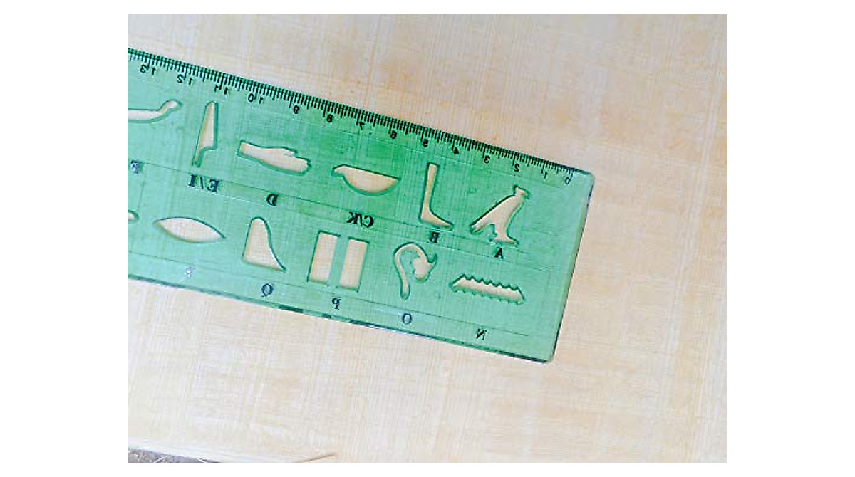 Egyptian Papyrus Bookmarks with Hieroglyphic Stencil Ruler ...