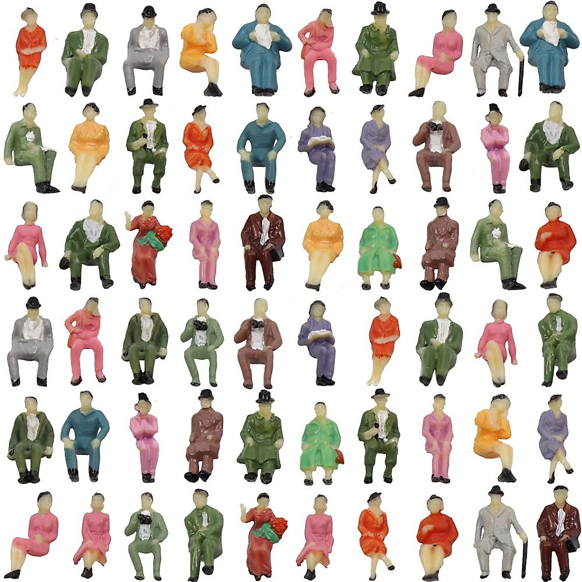 1:43 Scale Painted Passenger Figures – 16 Pieces, O Scale Model Railroad Figures P4301