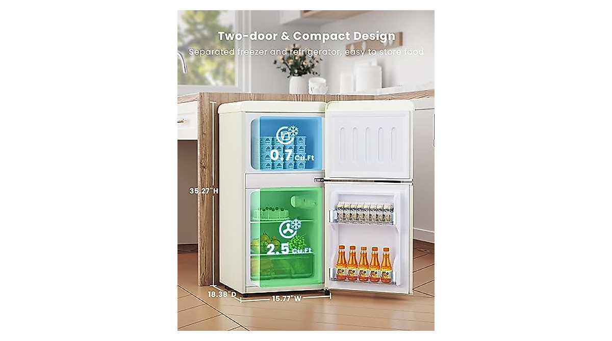 Bodare Retro Mini Fridge - Energy-Efficient & Stylish