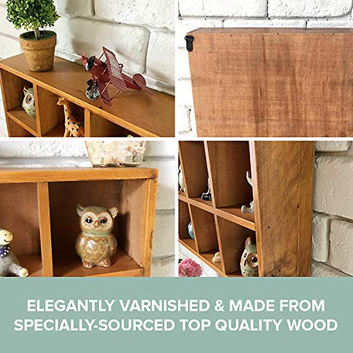 Primo Supply 12-Slot Wood Display Cabinet | Rustic Cube Organizer