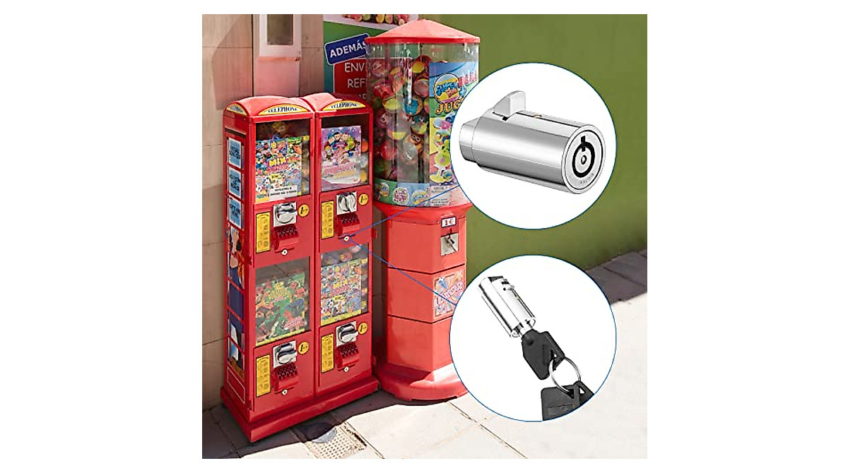 High-Security Vending Machine Locks Set - 4 Pack with Tubular Key