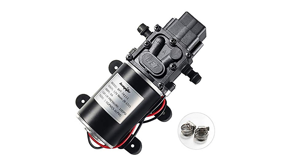 Bayite 12V Water Pump - 1.5 GPM, 100 PSI for RV & Marine