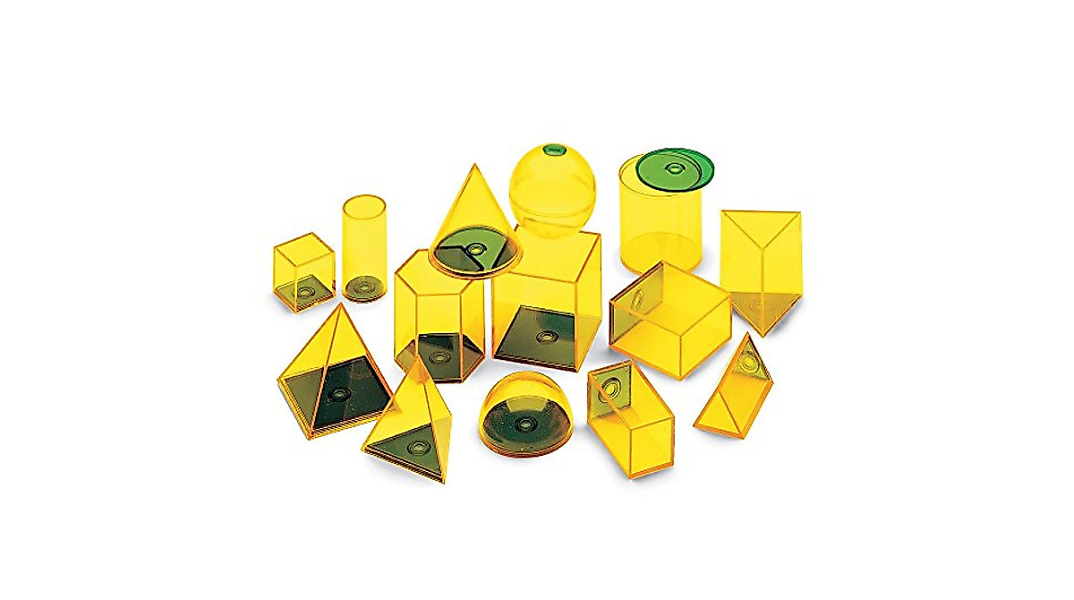 Hand2mind Plastic Fillable 3D Shapes Set for Geometry Learning