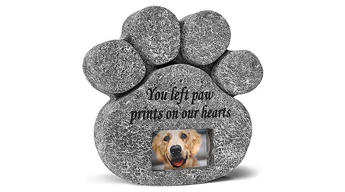 Customizable Paw Print Pet Memorial Stone - Lasting Tribute