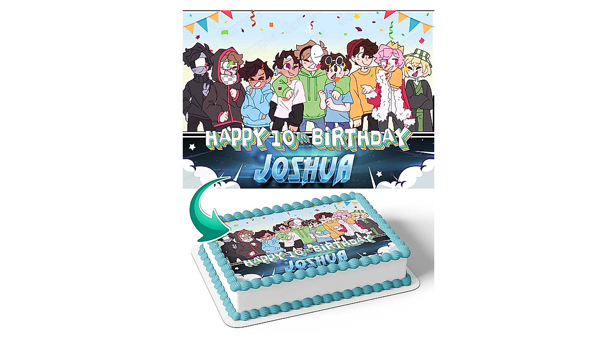 Personalized Dream SMP Edible Cake Topper for Birthdays