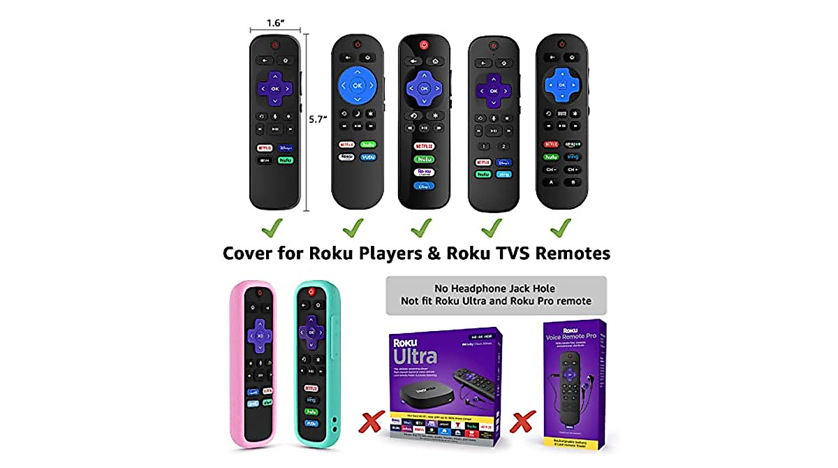 Roku Remote Cover - Glow in the Dark Silicone Protective Sleeve