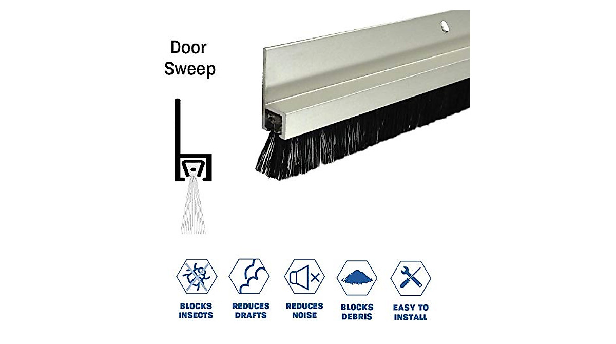 Buy Clear Aluminum Door Bottom Sweep with Nylon Brush