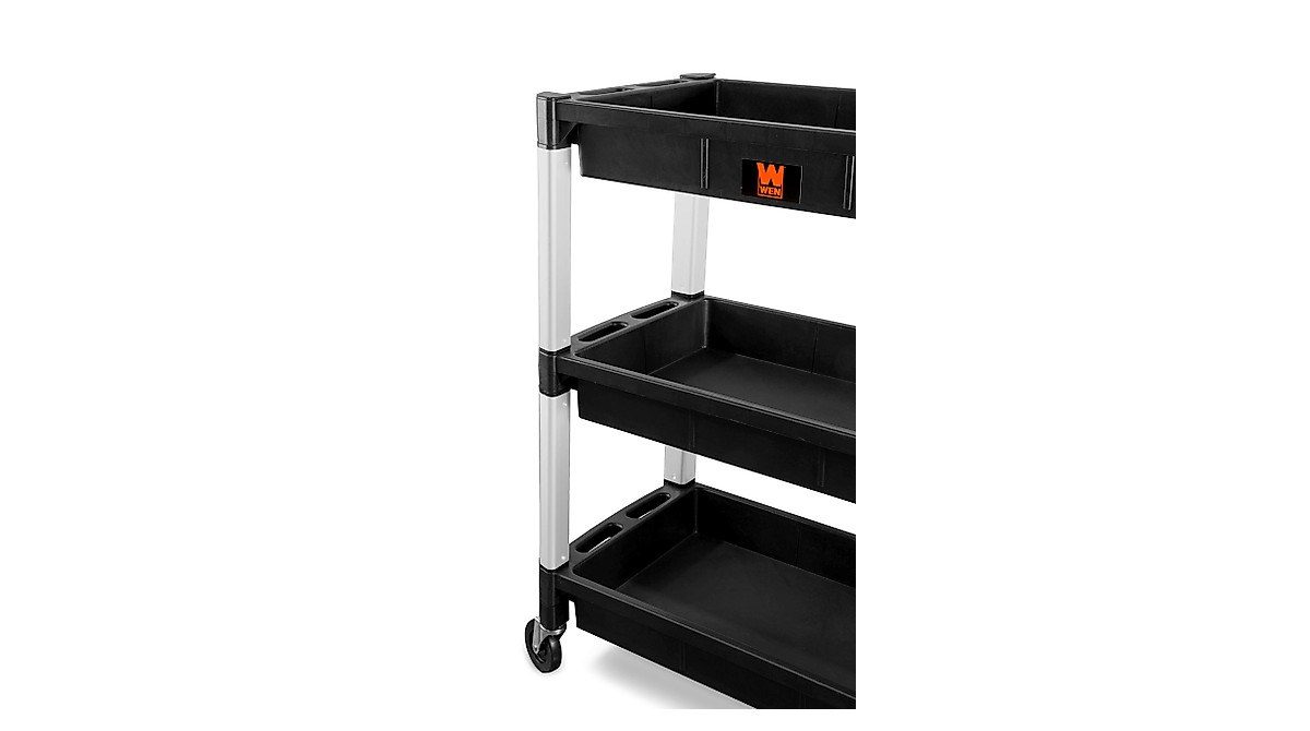 WEN 73163 Triple Decker Utility Cart with 300 lbs Capacity