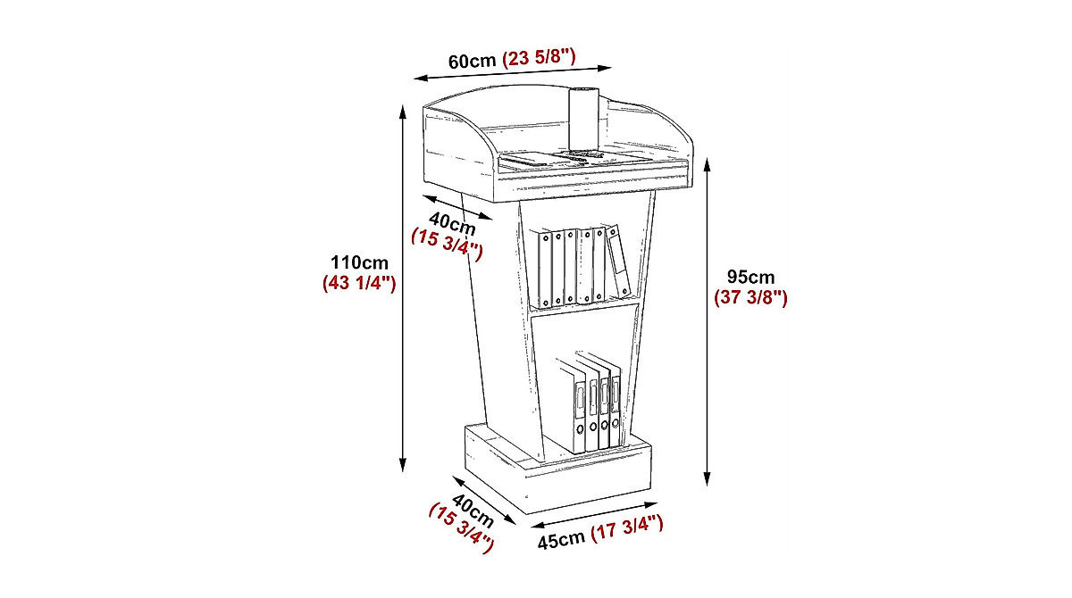 EESHHA Portable Lectern - Elegant & Durable Podium with Storage