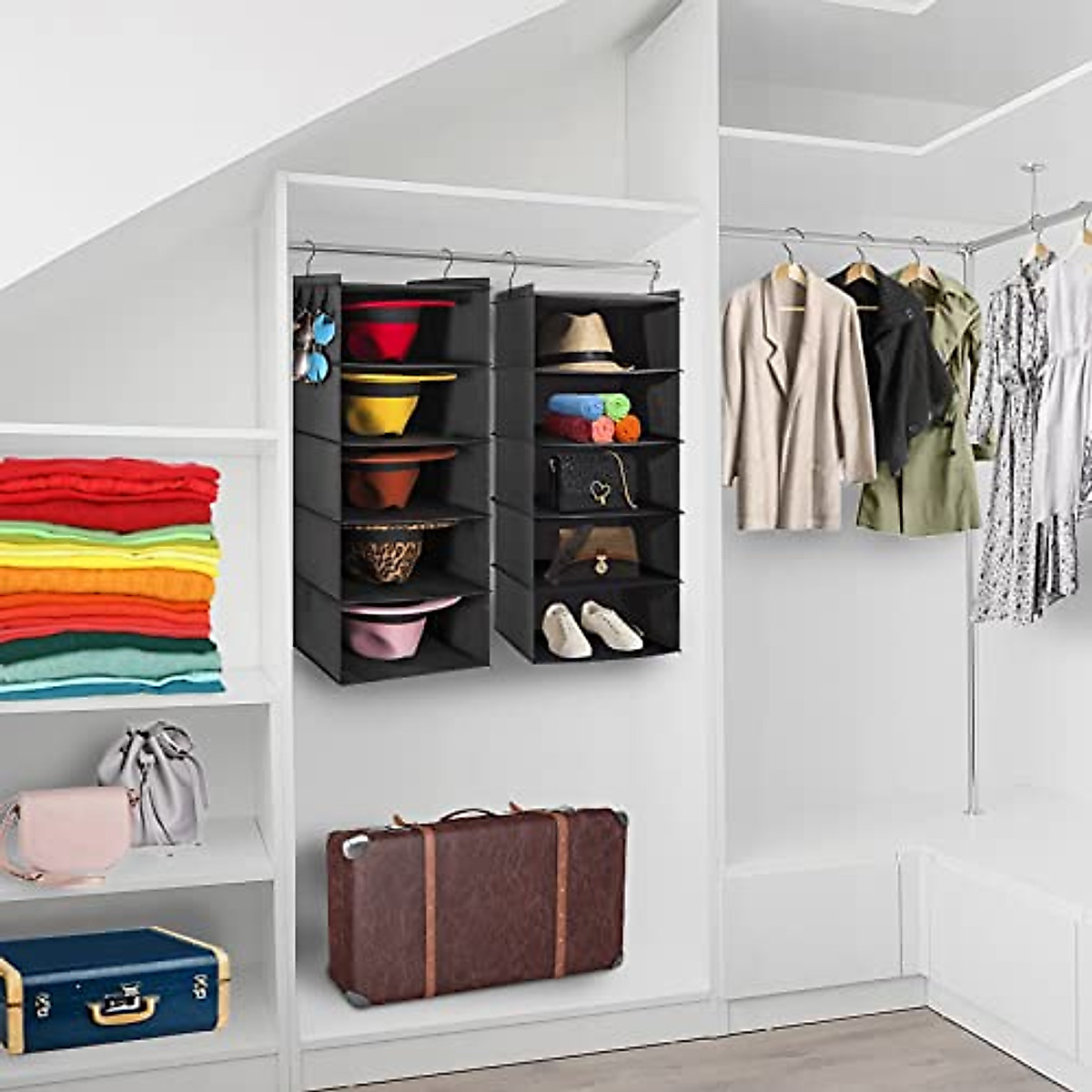 Hanging Hat Organizer - 2 Pack for Fedoras & Wide-Brim Hats
