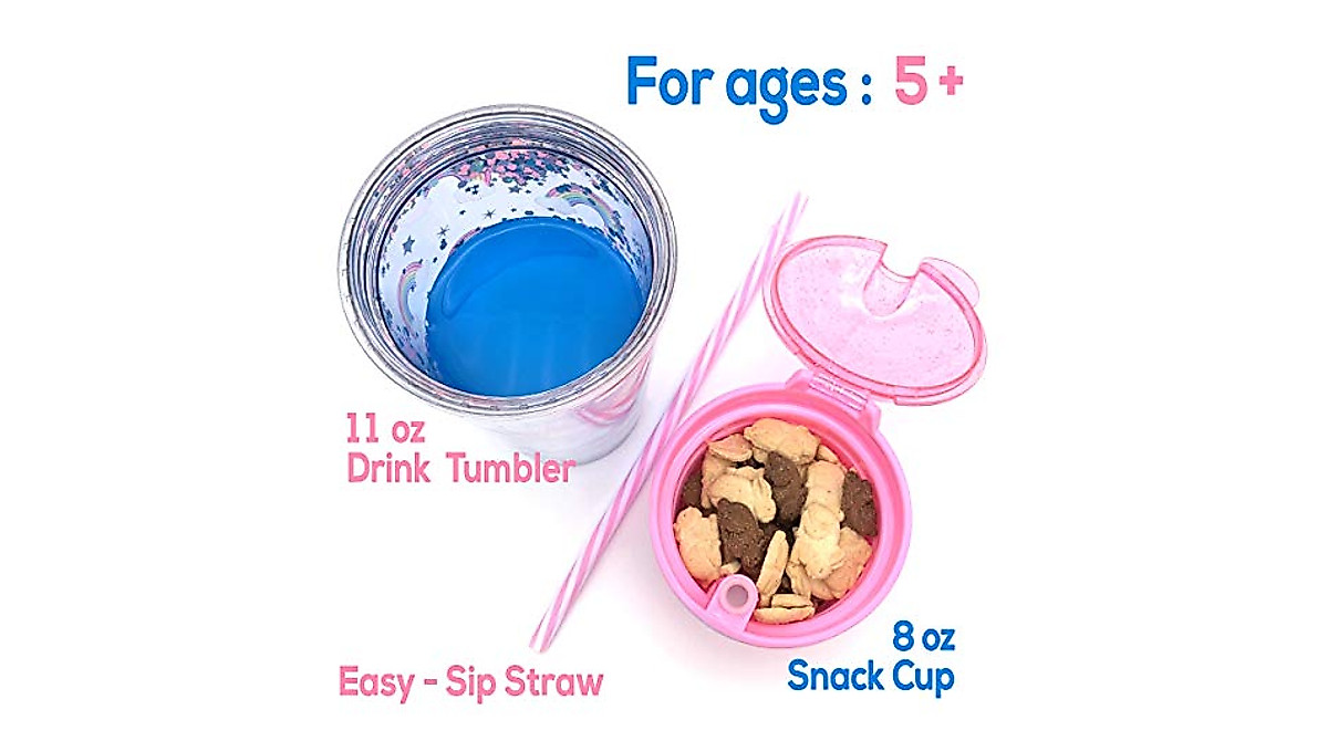 Rainbow Kid's Snack & Drink Cup - Fun & Spill-Resistant Tumbler