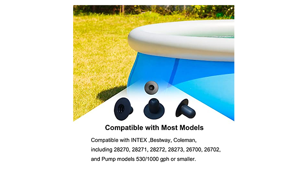 Pool Pump Hole Plugs - 4 Pack for Intex & Bestway Pools