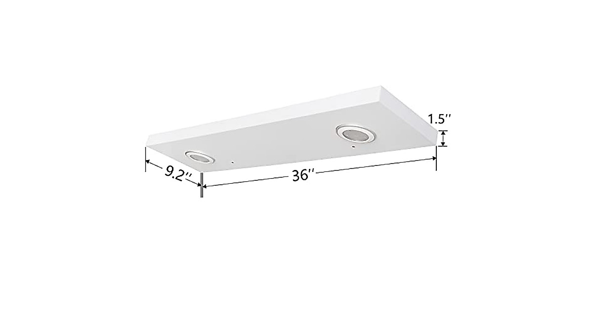 WELLAND White Floating Shelf with LED Light - 36-Inch