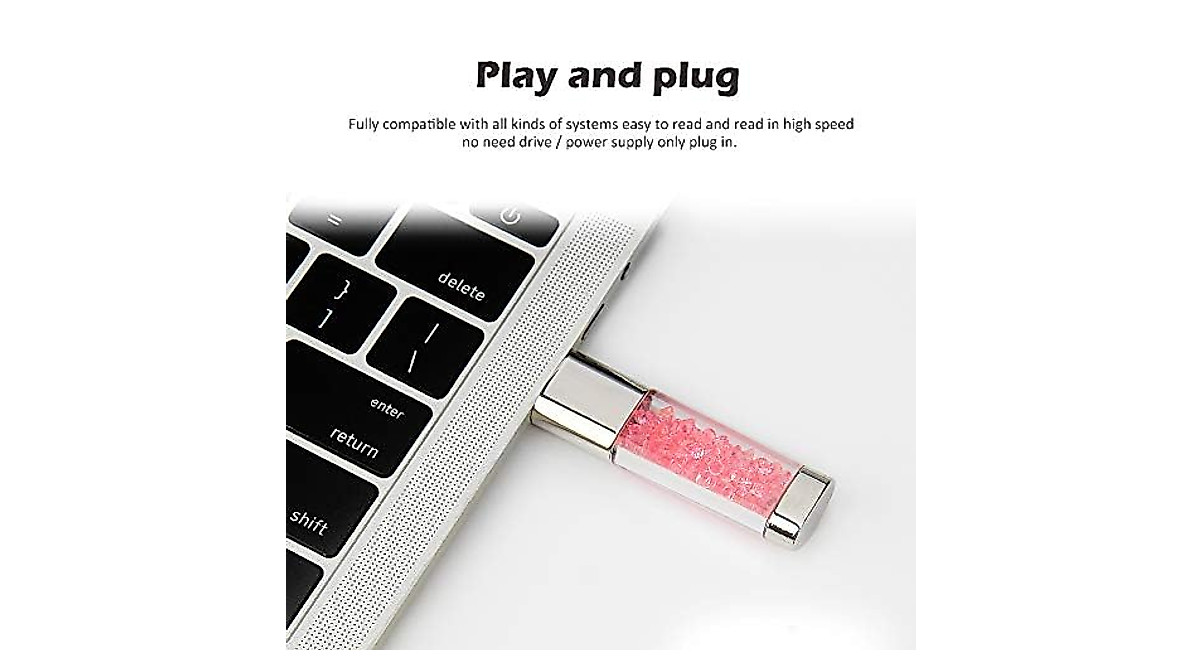 BorlterClamp 64GB Pink Crystal USB Flash Drive