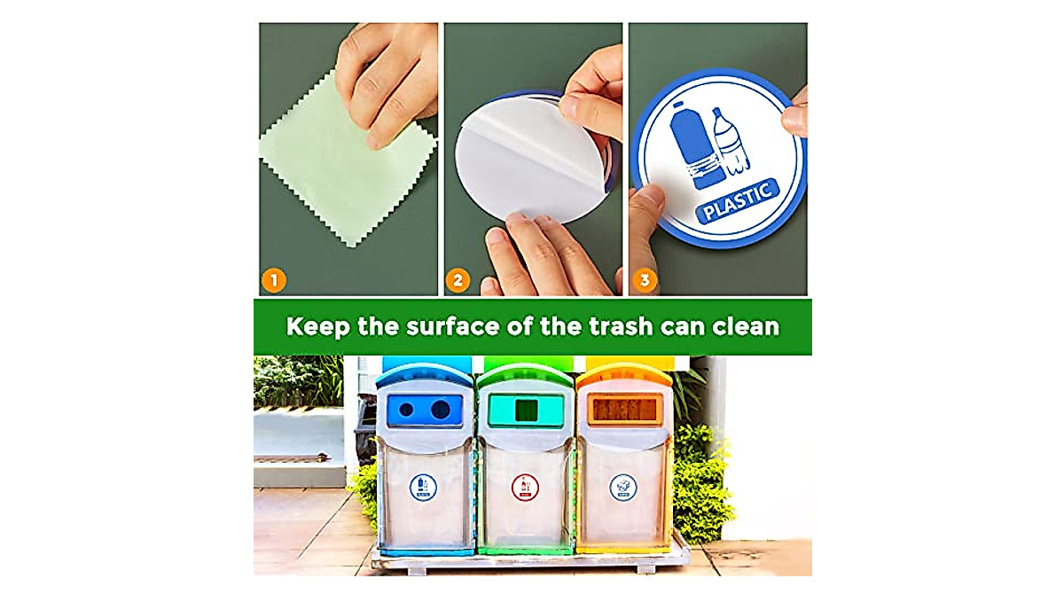 Recycling & Trash Can Stickers | Waterproof & Reusable Decals