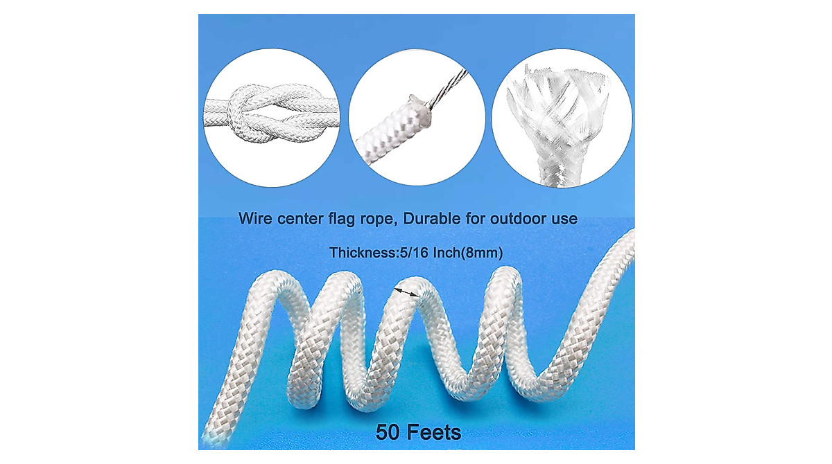RUSON 50ft Flag Pole Rope Kit - Durable & Reliable