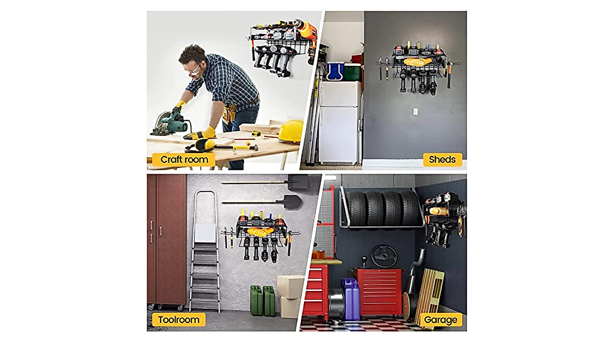 Heavy Duty Garage Power Tool Storage Rack - Perfect Organizer