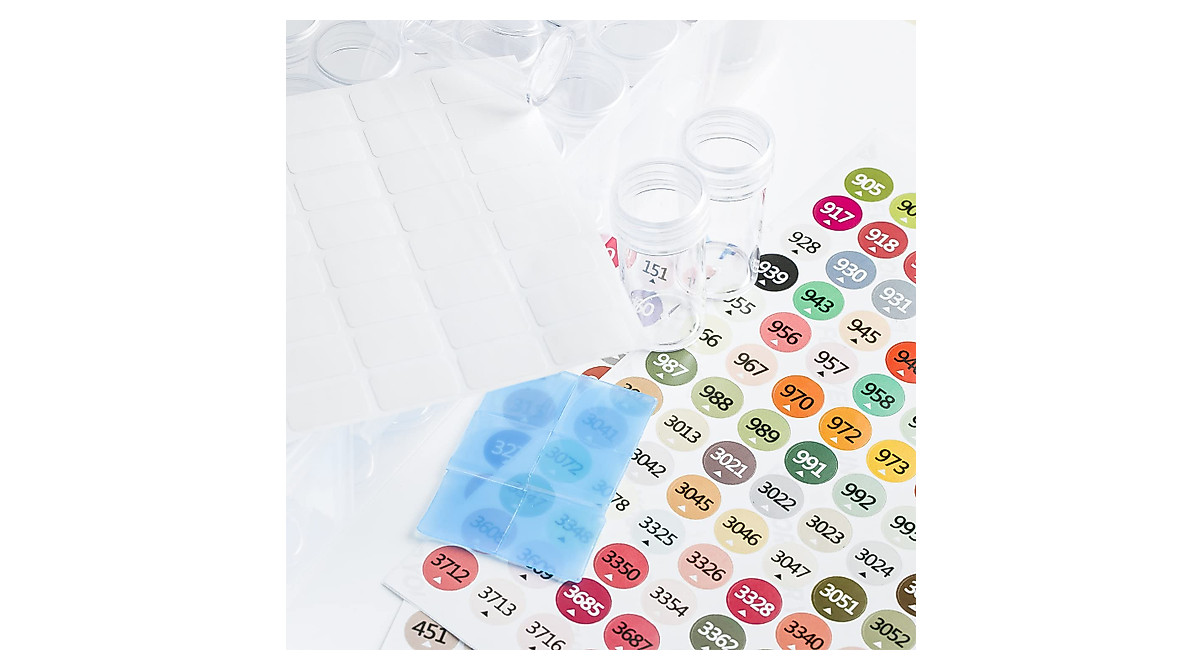 Diamond Painting Storage Containers with 120 Jars & Labels | Organization