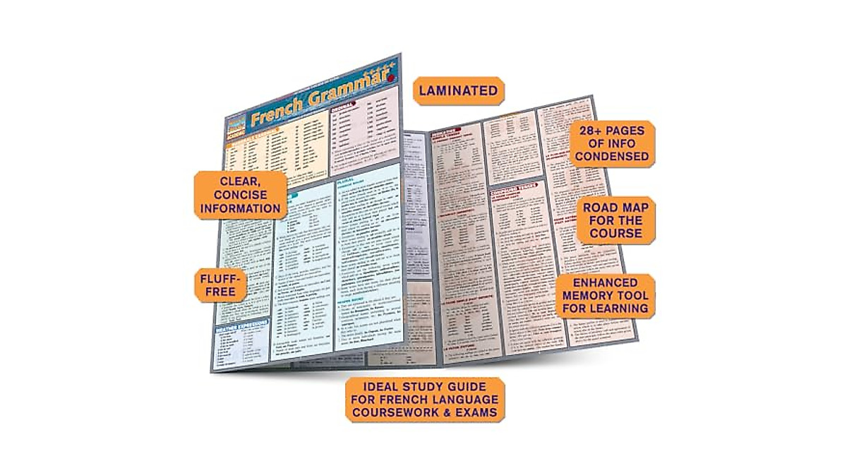 French Grammar QuickStudy Guide for Learners