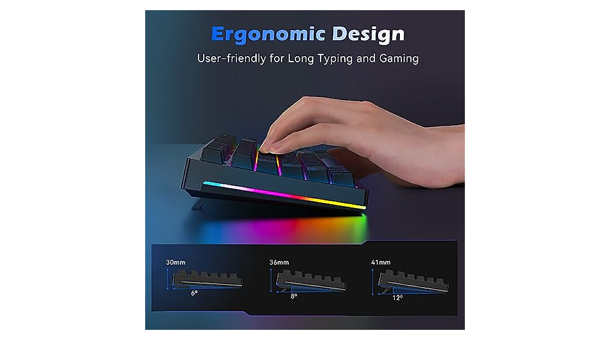TECURS Wireless Gaming Keyboard - RGB TKL Mechanical Keyboard
