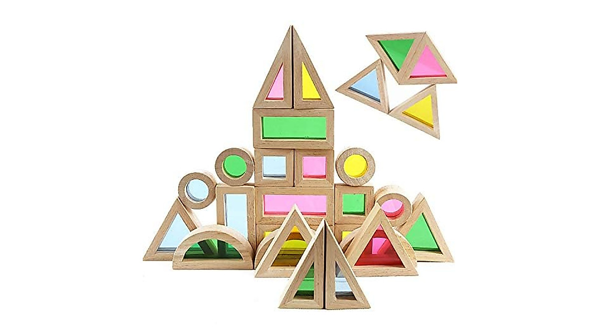Agirlgle Rainbow Wooden Building Blocks Set – Educational Kids Toy