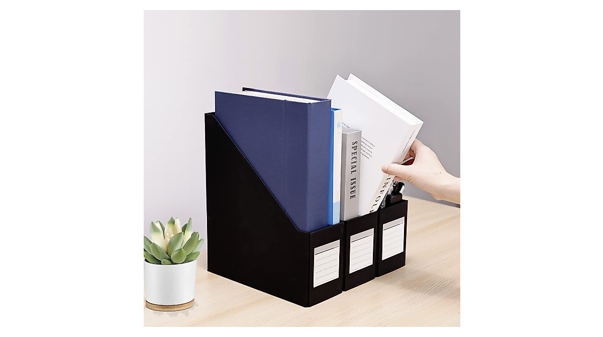 HUAPRINT Black Magazine Holder - Organize Your Space