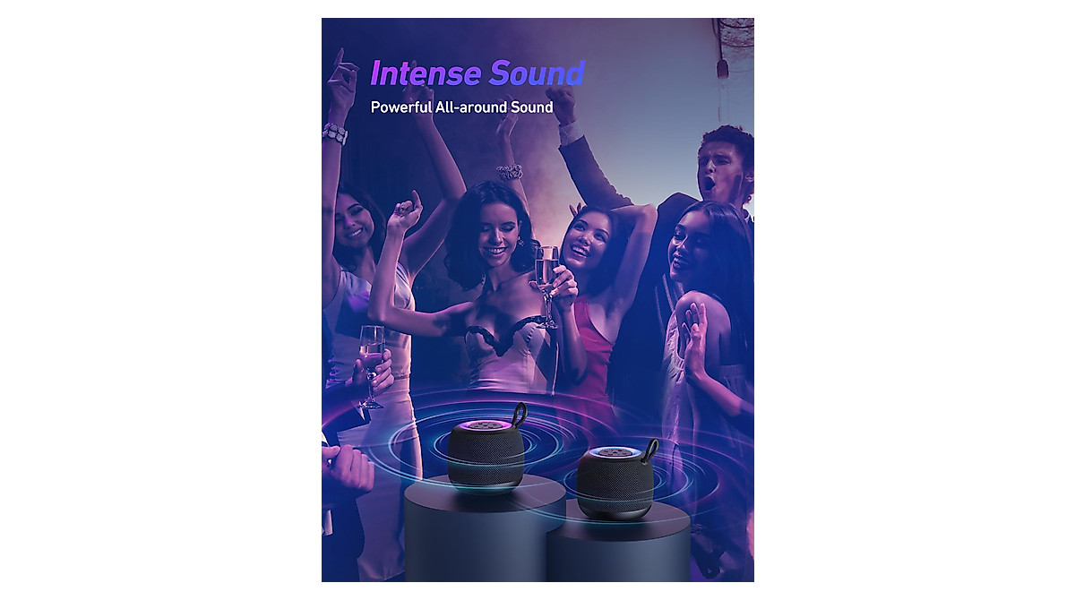 LENRUE F62 Portable Bluetooth Speaker with RGB Lights & Waterproof IPX5
