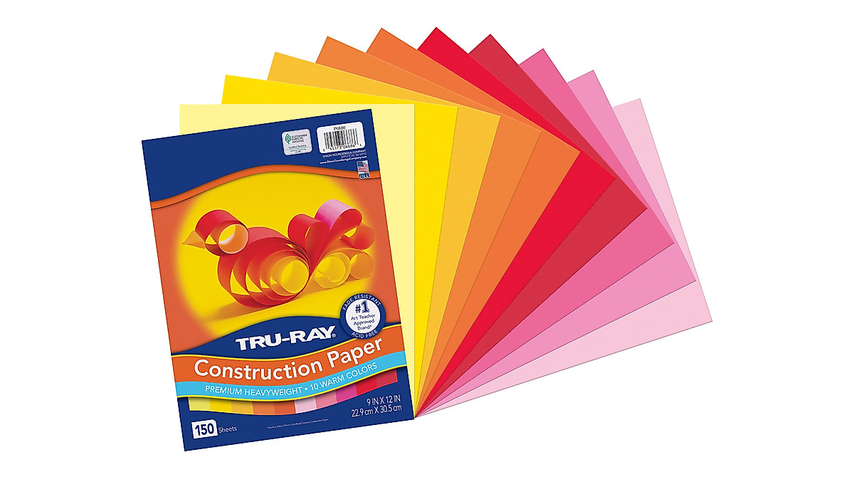 Tru-Ray Assorted Construction Paper - 150 Sheets
